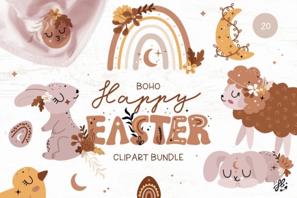 Boho Easter Clipart Bundle: A Spring Graphic Design Asset Review