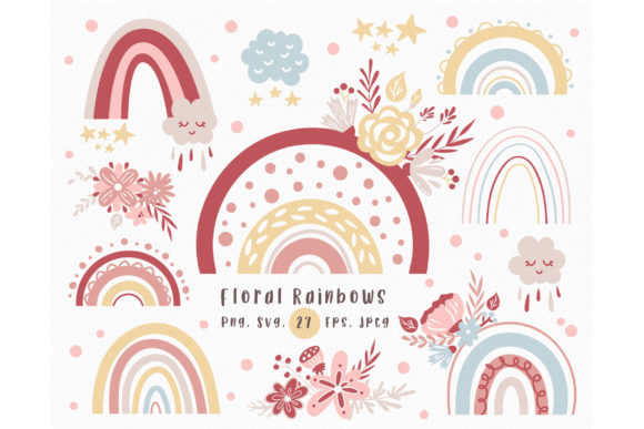 Boho Rainbow Flowers SVG PNG Bundle: Graphics & Illustrations Review
