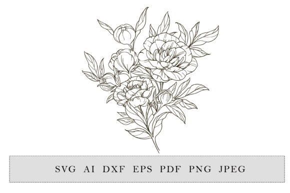 Bouquet of Peonies Flowers: A Graphic Design Asset for Editorial and Web Use