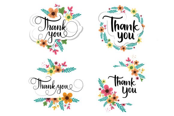 Decorative Thank You Script: Graphics & Illustrations for Local Brands