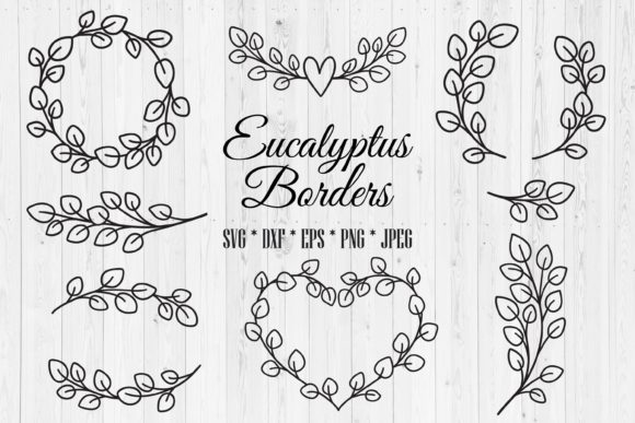 Eucalyptus Wreaths, Borders and Branches for Graphics