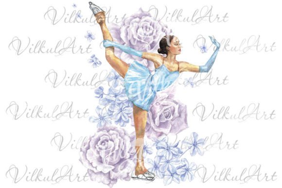 Figure Skating Girl Flower Sublimation Graphics and Illustrations Review