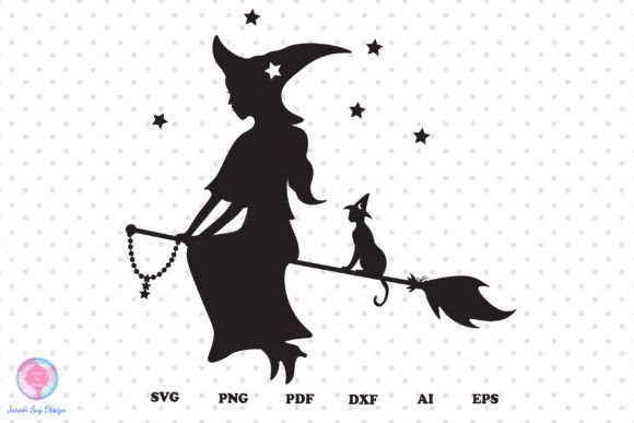 Flying Witch Svg , Halloween SVG Design Graphics and Illustrations