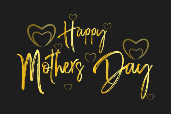Gold Handwriting Mothers Day Lettering: A Review for Graphics and Illustrations