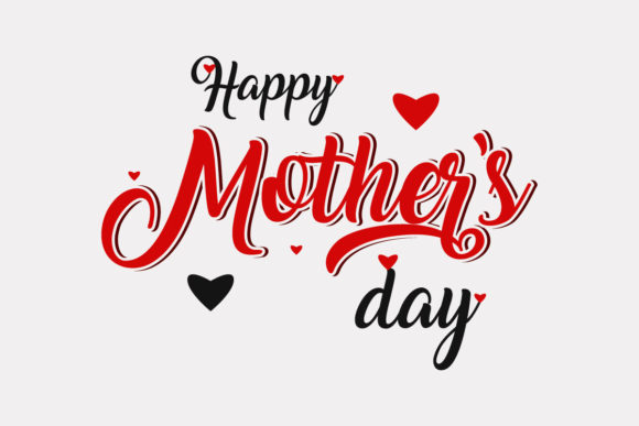 Handwriting Mothers Day Calligraphy Art for Graphics and Illustrations