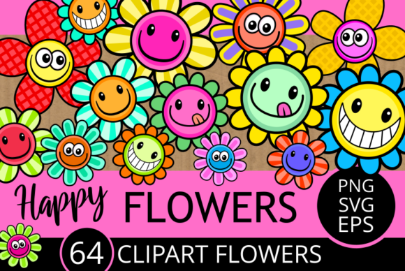 Happy Cartoon Summer Flowers Mega Pack 2: Graphics & Illustrations Review