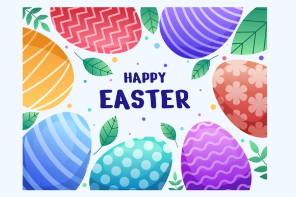 Happy Easter Design Colorful Easter Egg Graphics