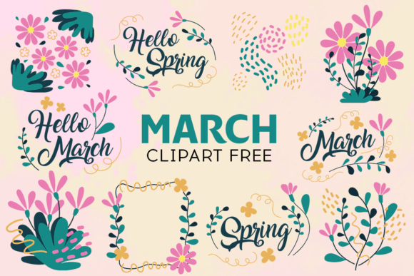 March Clipart Free: Fresh Graphics for Small Business Branding
