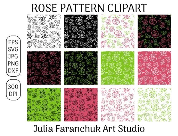 Rose Pattern Clipart for Graphics and Illustrations