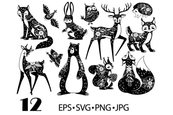 Scandinavian Forest Animals with Pattern Review