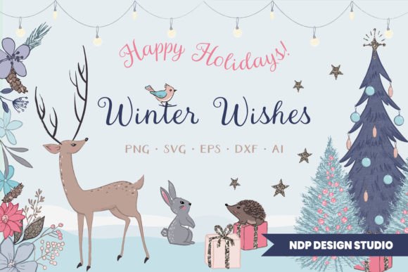 Winter Christmas Sublimation SVG Clipart for Graphics and Illustrations